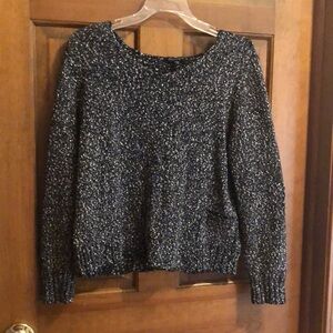 Eileen Fisher Black and White Boxy Vneck Sweater